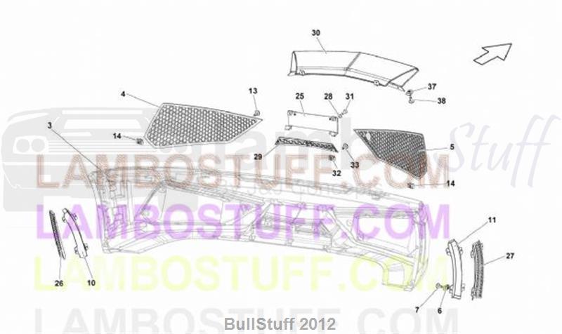 2012 Lamborghini GALLARDO BLANCPAIN - STS EUROPE GRILLES - FRONT BUMPER (807.06.00)